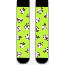 Neşeli Çoraplar Yeşil Sushi Renkli Unisex Çorap