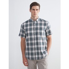 Lc Waikiki Yeni Sezon Regular Fit Kısa Kollu Ekose Poplin Erkek Gömlek