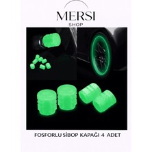 Mersi Shop Fosforlu Kırmızı Sibop Kapağı Seti – Gece Parlayan 4’lü Tekerlek Lastik Kapağı