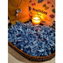 Pratikbox Mini Fiyonk / Saten 1cm'lik / Hediyelik / Süsleme / Mavi Renk / 50 Adet