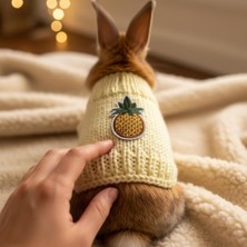 Lady Fify Tavşan Için Ananaslı Bej Kazak