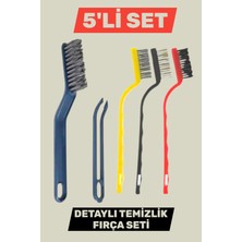 Manosta 5'li Detay Temizlik Fırça Seti–derz Temizleme, Ince Uçlu Detay Fırçaları & Gider Saç Toplama Cımbızı