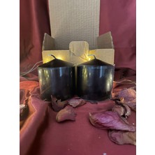 İzmir Candle Silindir Mum7*7 4'lü Siyah Set