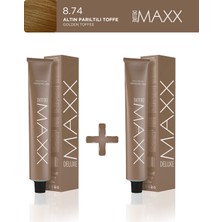 Maxx Deluxe 2'li Tüp Boya 100 ml 8.74 Altın Parıltılı Toffe