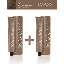 Maxx Deluxe 2'li Tüp Boya 100 ml 5.1 Küllü Açık Kahve