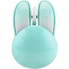 Najmaddin Tavşan Figürlü Kablosuz Mouse Pil Dahil Etiket Hediyeli Mavi