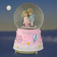 Mnk Home I Love You Öpüşen Çift Müzikli Kar Küresi