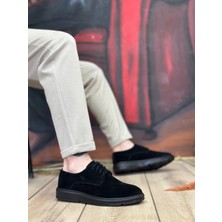 Beskar Signature BA0003 Bağcıklı Süet Klasik Siyah Yüksek Taban Casual Erkek Ayakkabı