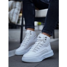 Beskar Signature BA0321 Gizli Bağcıklı Erkek Yüksek Taban Beyaz Spor Bot