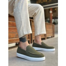 Beskar Signature BA0241 Bağcıksız Yüksek Taban Haki Süet Erkek Ayakkabı