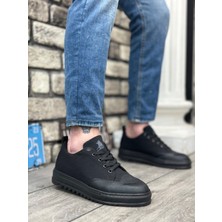 Beskar Signature BA0328  Kalın Yüksek Taban Smile Desenli Siyah Spor Erkek Ayakkabı