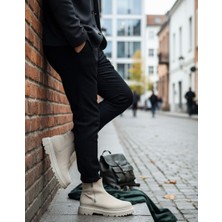 Beskar Signature BA0777 Süet Bej Çift Fermuarlı Erkek Yarım Bilek Bot