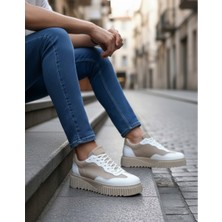 Beskar Signature BA0802  Krem Süet Yüksek Taban Erkek Günlük Ayakkabı