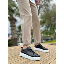 Beskar Signature BA8104  Yüksek Siyah Taban Rugan Bağcıklı Erkek Ayakkabı