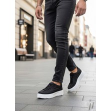 Beskar Signature BA0801  Yüksek Taban Siyah Paraşüt Kumaş Cilt Detaylı Erkek Ayakkabı