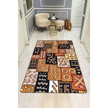 Dolce Mariee Etnik Desenli Dijital Baskı Kaymaz Taban Halı H0283