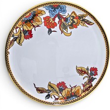 Sudedi Home 21 cm Cam Pasta Tabağı 4 Kişilik – Gerçek Altın Yaldızlı Şık Sunum Seti