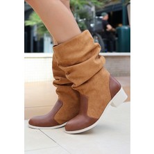 K&A Jolin Taba Cilt Süet Detaylı Çizme