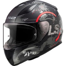 Ls2 Rapid 2 Circle Mat Siyah-Kırmızı Kask