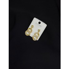Luxury Gold Renk Zirkon Taşlı Küpe
