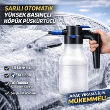 Polham Şarjlı Otomatik 1.5 Litre Yüksek Basınçlı Araç Yıkama Köpük Püskürtücü El Pompası, Otomobil Temizleme Pompası