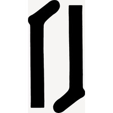 Neşeli Çoraplar Düz Siyah Dizaltı Çorap