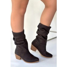 K&A Yior Acı Kahve Nubuk Topuklu Bot