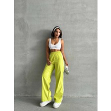 K&A Şeritli Deri Pantolon Yeşil H26430