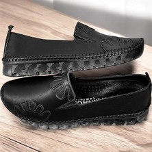 KAFKASLAR AYAKKABI Jel Kaymaz Dikişli Taban Yumuşak Günlük Gerçek Deri Ortopedik Kadın Babet