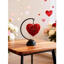 3D Baskı Dekoratif Kalp Gül – Lüks Masa Üstü Kalp Figür, Şık Hediye - Sevgililer Günü Hediyesi