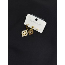 316L Çelik Gold Renk 3lü Küpe