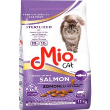 Mio Somonlu Kısır Kedi Maması Premium Kalite 12 kg Yetişkin Kedi İçin Dengeli Beslenme