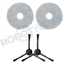 robotyedek Xiaomi S20+ Plus Uyumlu Yedek Mop ve Yan Fırça-4 Parça