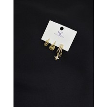 Ysx Jevelry Çelik Gold Renk 3lü Küpe