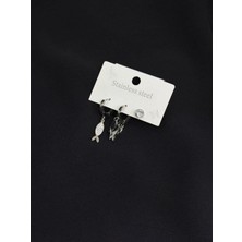 316L Çelik Gümüş Renk 3lü Küpe