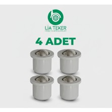 LİA TEKER Gömme Mobilya Tekeri 16 mm Gri 4'lü