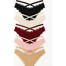 Mavi Qumsal Ribana Halkalı Bikini 5'li Set Örme Kumaş ile Kadınlar İçin Şık ve Rahat Tasarım