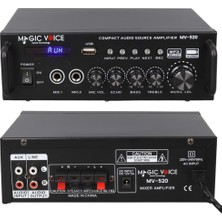 Magicvoice Magic Voice MV-520 30W Usb/sd/uk Bluetooth Eko-2 Mik.tda 7377 Li *2 Giriş Uk'lı 220/12V Trafosuz Anfi