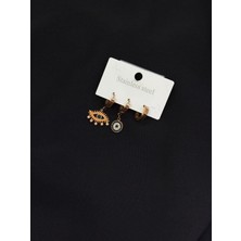 316L Çelik Rose Renk 3lü Küpe