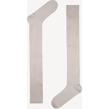 Neşeli Çoraplar Düz Beyaz Dizaltı Çorap