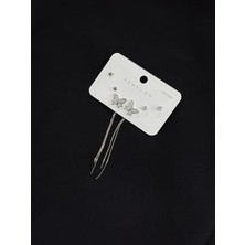 316L Çelik Gümüş Renk 3lü Set Küpe