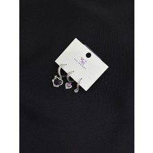 Ysx Jevelry Çelik Gümüş Renk 3lü Küpe