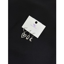 Ysx Jevelry Çelik Gümüş Renk 3lü Küpe