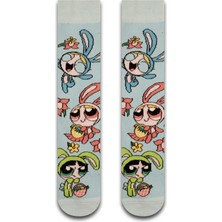 Neşeli Çoraplar Mavi Powerpuff Unisex Çorap
