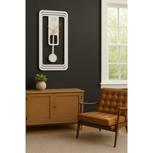 Mee Wall Art Sarkaçlı Dekoratif Duvar Saati – Modern Retro Tasarım (Siyah/beyaz)