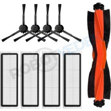 robotyedek Xiaomi S20+ Plus Uyumlu Yedek Mopsuz Siyah Fırça Hepa Filtre Seti-9 Parça