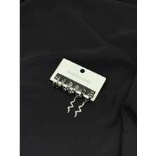 Melisa Takı & Aksesuar 316L Çelik Gümüş Renk 6lı, Set Küpe