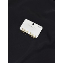 316L Çelik Gold Renk 6lı Set Küpe