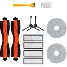 robotyedek Xiaomi S20+ Plus Uyumlu Yedek Siyah Fırça Hepa Filtre Mop Seti-12 Parça