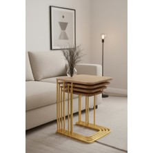 4'lü Ekerlekli Modern Zigon Sehpa